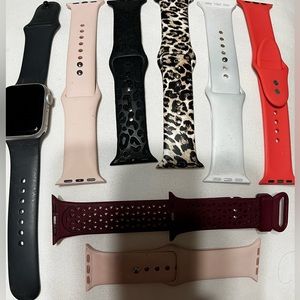 Series 6 Apple Watch with extra bands and face covers